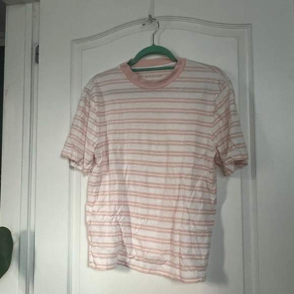 Everlane Pink Striped Tee - Picture 1 of 4